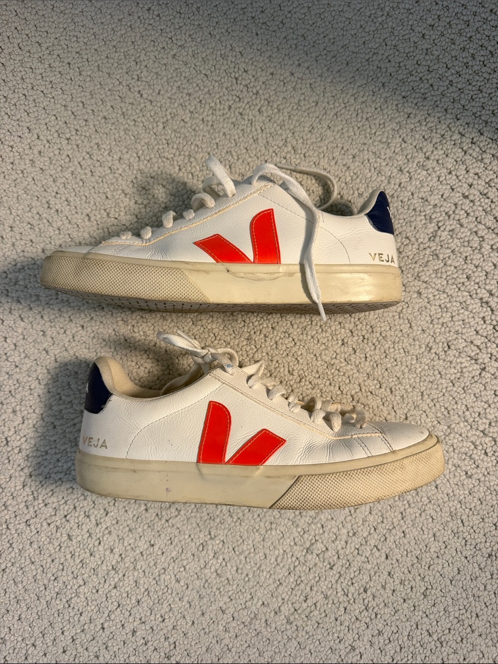 Women’s Veja Campo Sneakers Orange V with Navy back tab 41 women’s 10